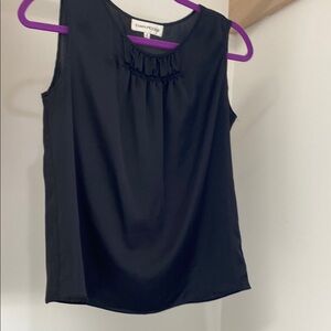 Evan Picone Black Ruched Sleeveless Blouse